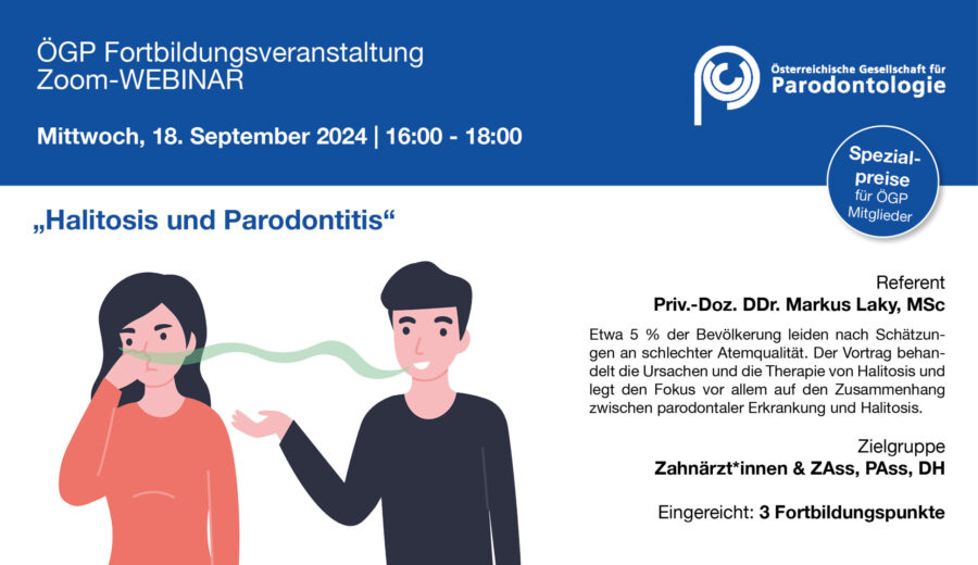 ÖGP Webinar – Mundgeruch und Parodontitis | Mittwoch, 18.09.2024